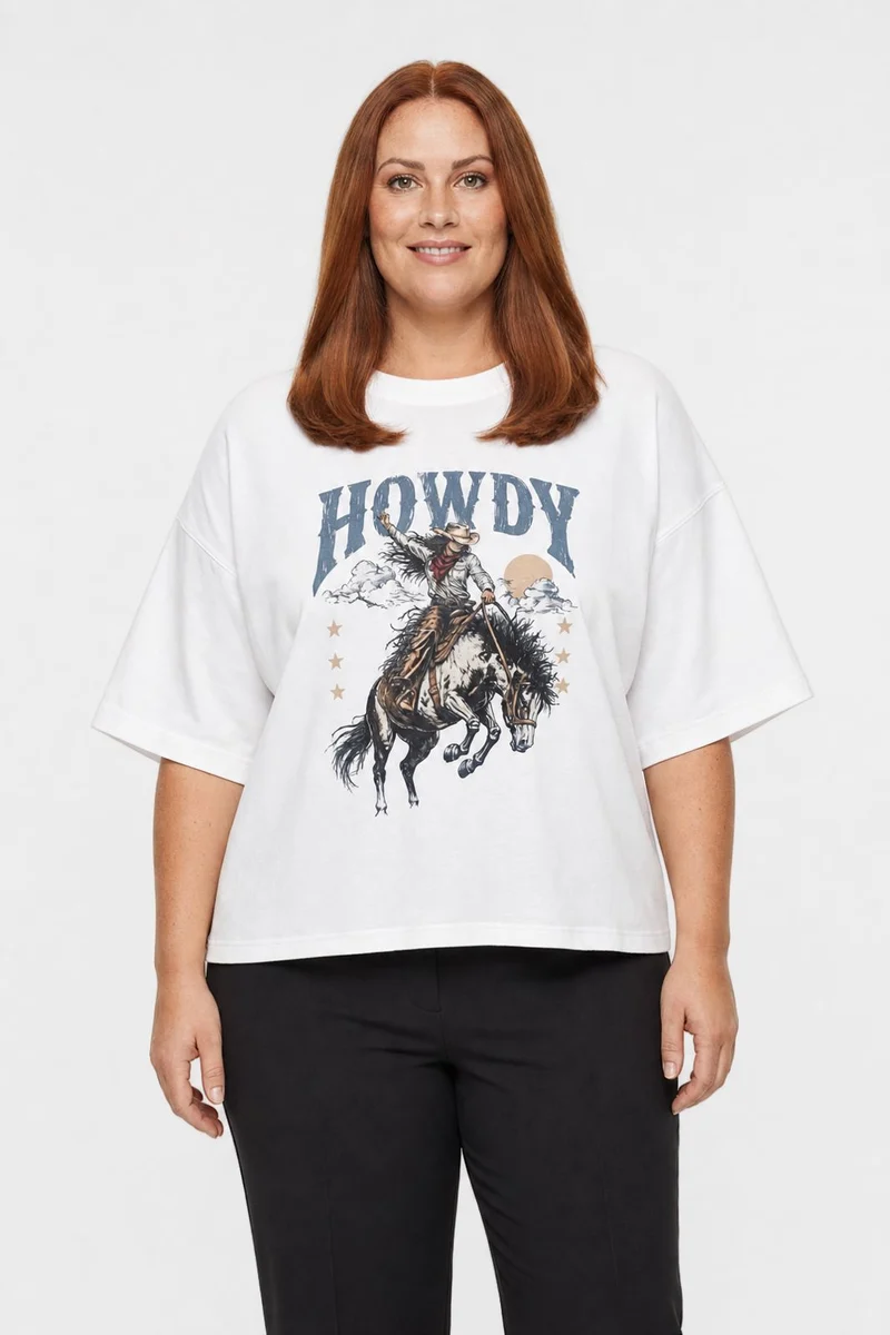 Dear Molly - Howdy T-Shirt Ch170408b - White