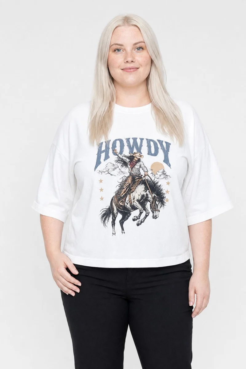 Dear Molly - Howdy T-Shirt Ch170408b - White