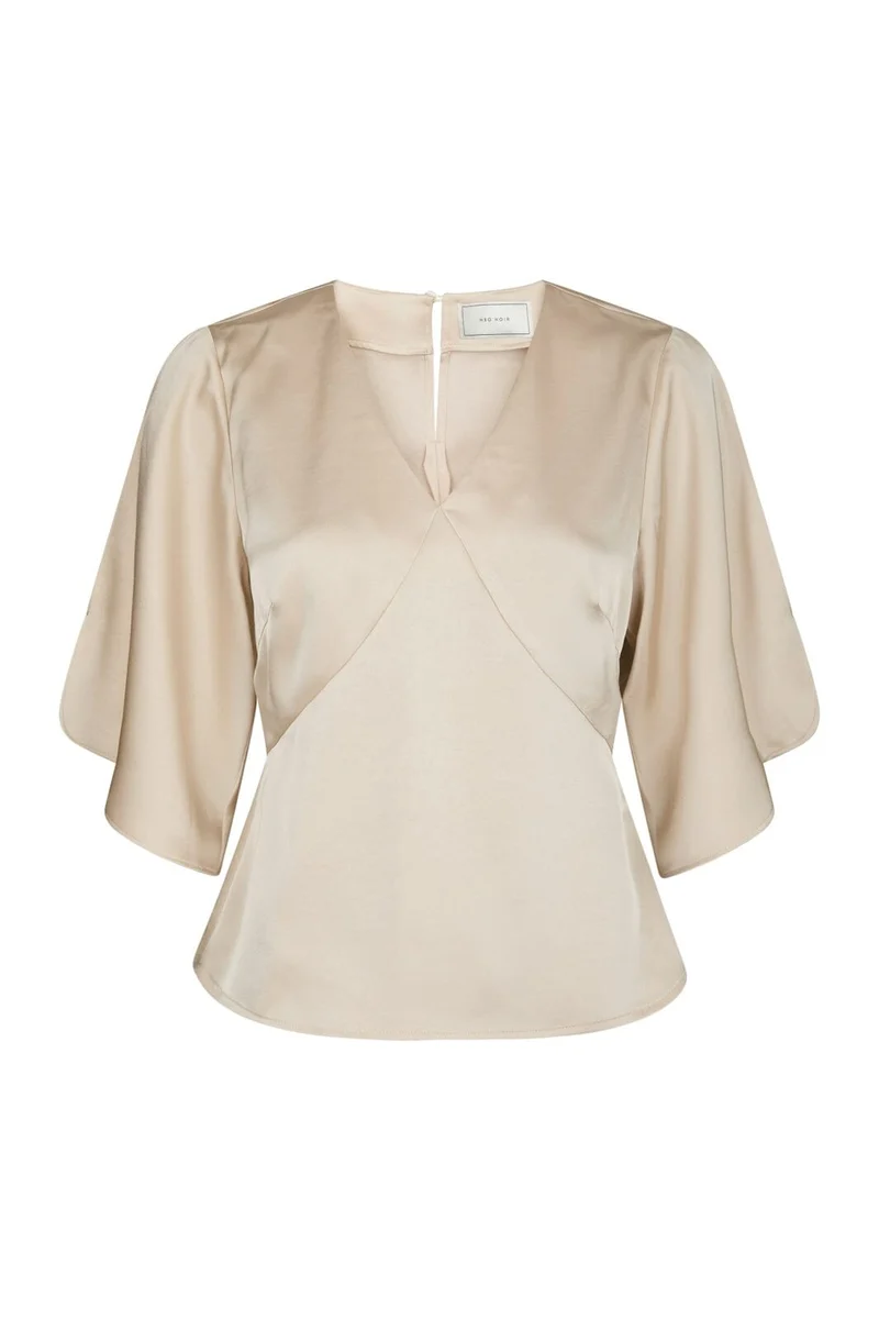 Neo Noir - Remana Heavy Sateen Blouse 168002 - 720 - Champagne