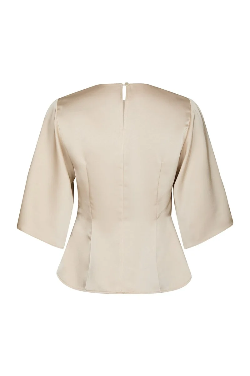 Neo Noir - Remana Heavy Sateen Blouse 168002 - 720 - Champagne