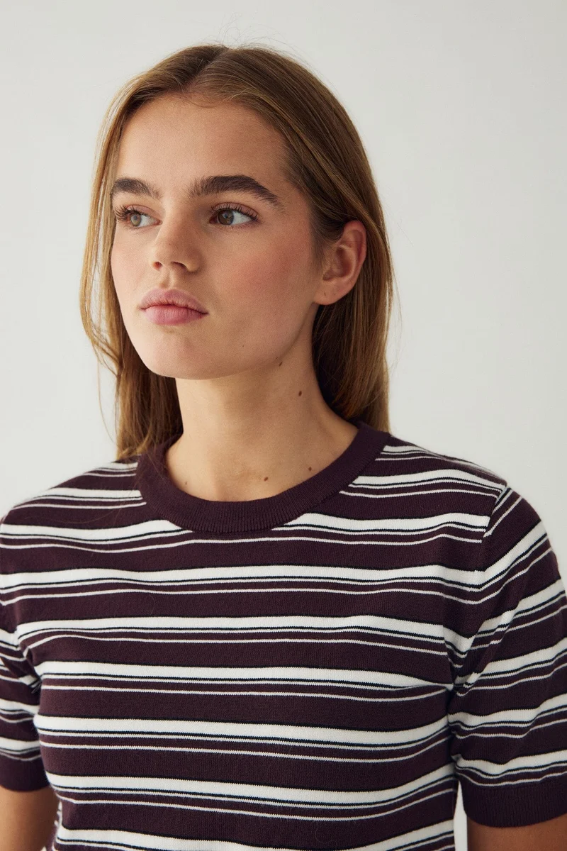 Noella - N-Muna Knit 16010001 - 485 - Dannia Chocolate White Stripe