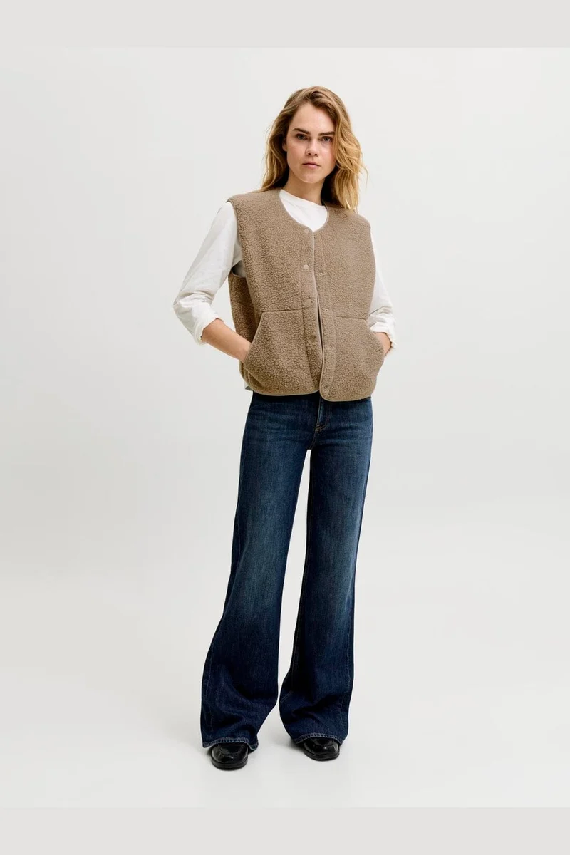 Jjxx - Jxvera Teddy Vest - 5038172 Humus Melange