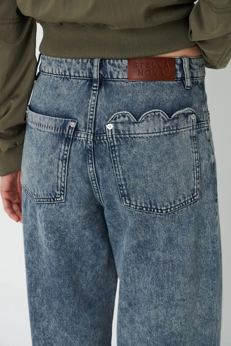 Stella Nova - Scallop Edge Pants Dd63-6547 - 305 Denim Blue