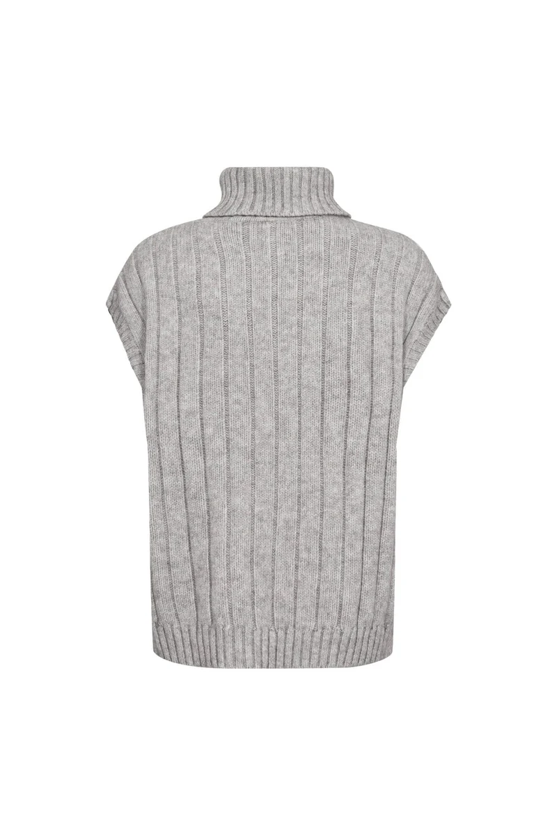 Co´Couture - 32222 Rowcc Oversize Cable Knit Vest 500112 - 65006 - Grey Melange