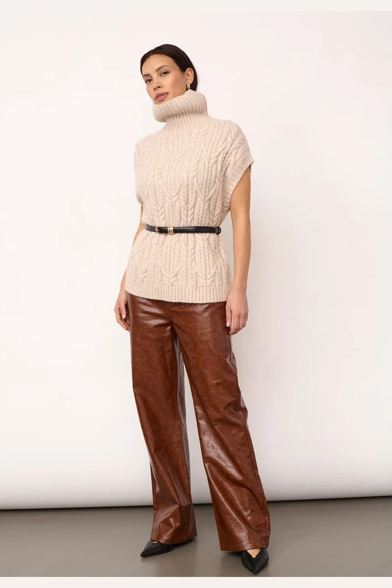 Co´Couture - 32222 Rowcc Oversize Cable Knit Vest 500112 - 10003 - Creme