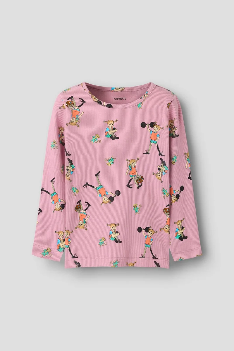 Name It - Nmfara Pippi Ls Slim Top Sky - 5133661 Lilas