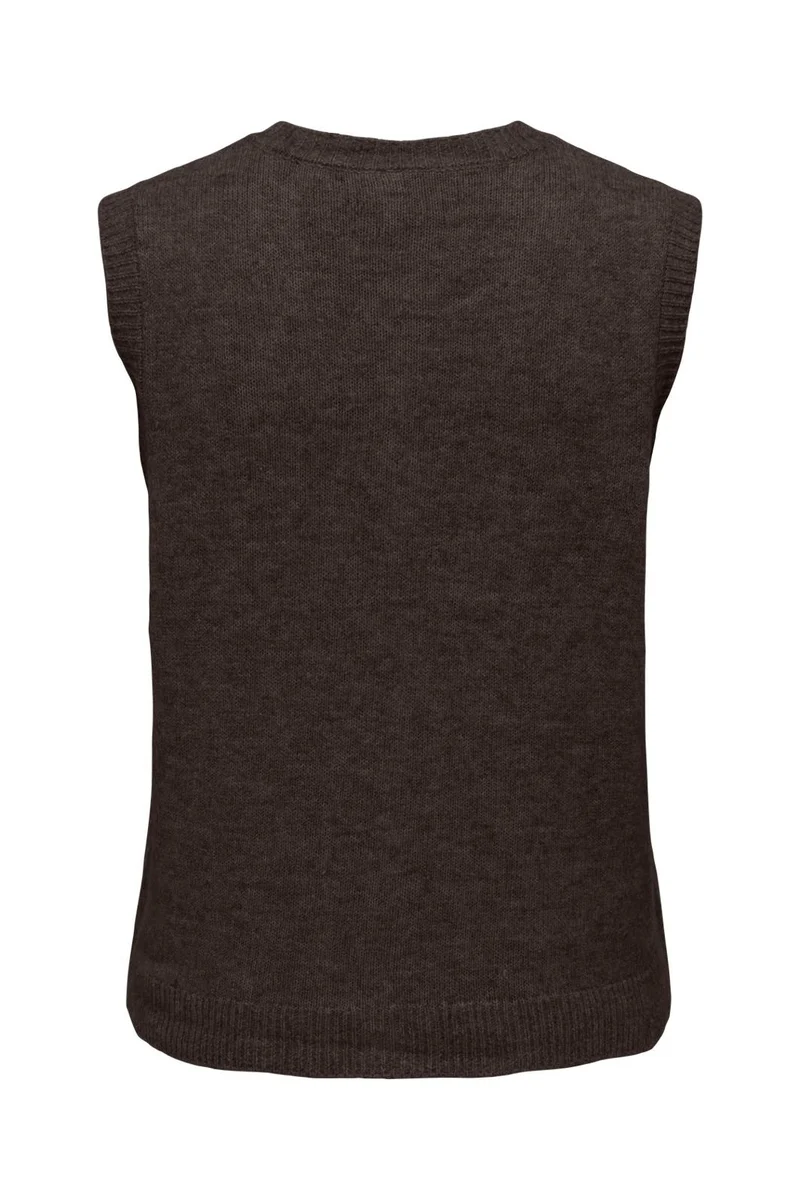 Only - Onlolivia Sl Button Vest Cc Knt - 5101157 Mole Melange/Dtm Button
