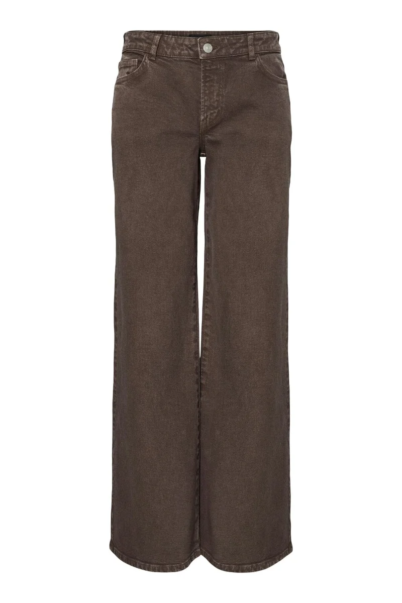 Pieces - Pcselma Lw Wide Colered Jeans - 4881355 Hot Fudge