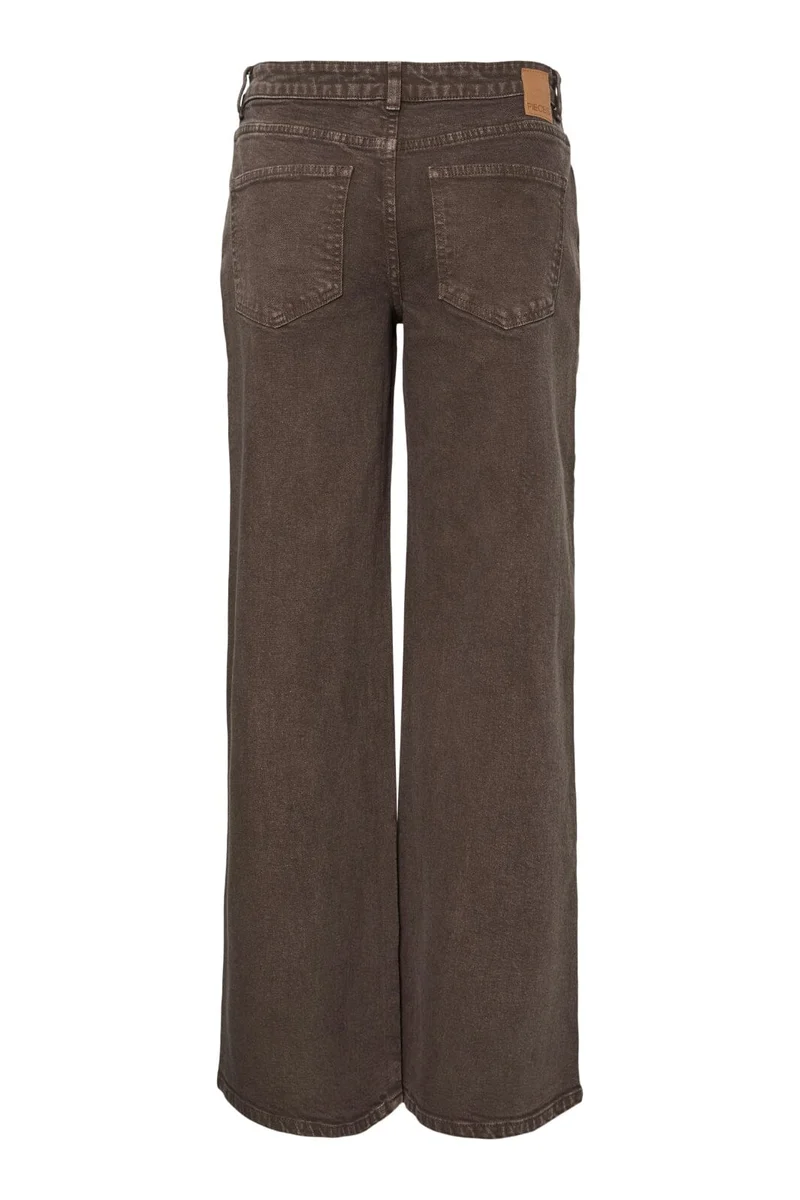 Pieces - Pcselma Lw Wide Colered Jeans - 4881355 Hot Fudge