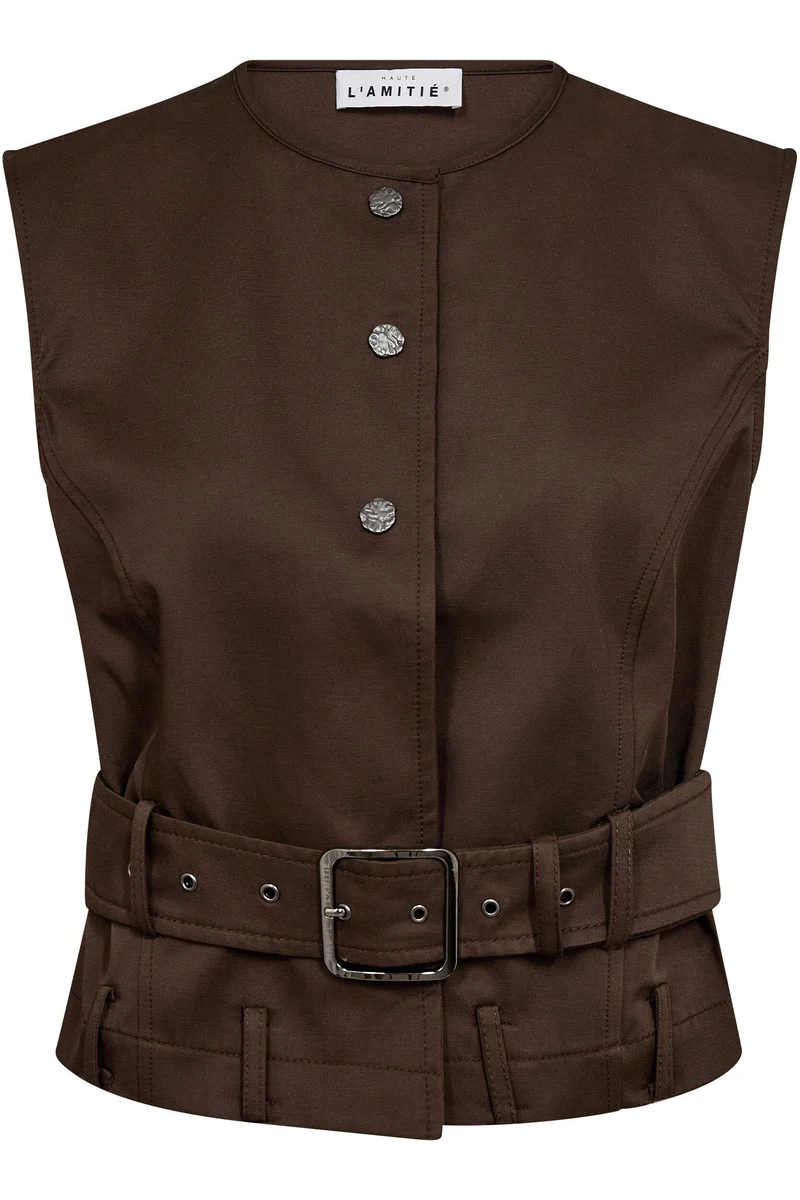 Haute L'Amitié - Rabi Belt Vest HL10835 - Mocca