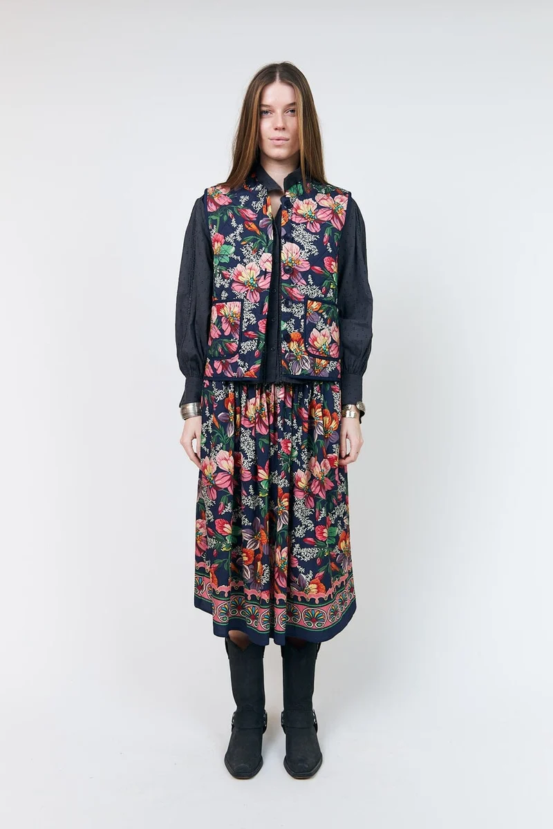 Lollys Laundry - Cairoll Vest 26465-1065 - 74 - Flower Print