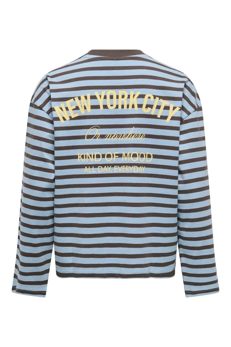 Only - Onlfreja L/S Stripe Top - 5060270 Cashmere Blue Bracken (Ida) Print Park