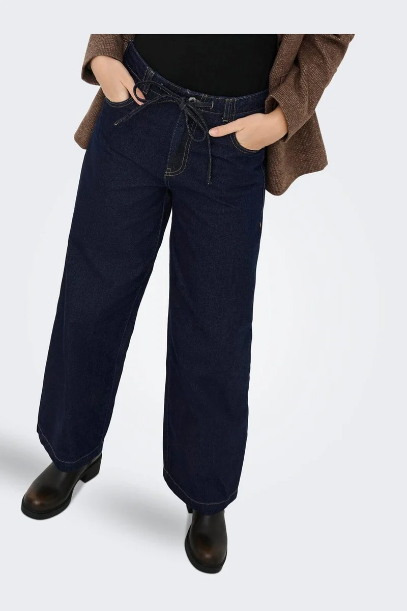 Only - Onltanner Wide Elas String Gua - 4934427 Dark Blue Denim