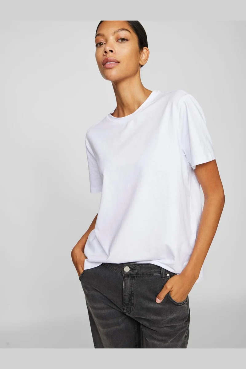 Vila - Vinora S/S T-Shirt - 4668748 Bright White