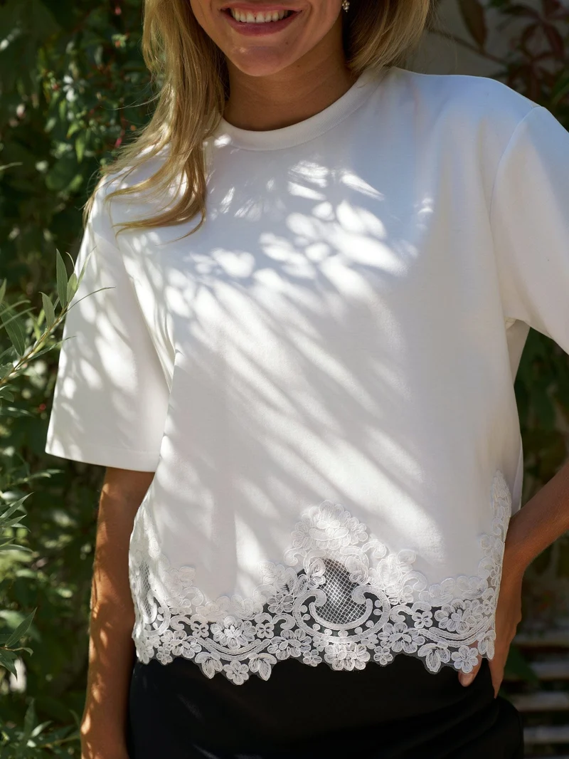 Neo Noir - Iria Lace Tee 170063 - 120 - White