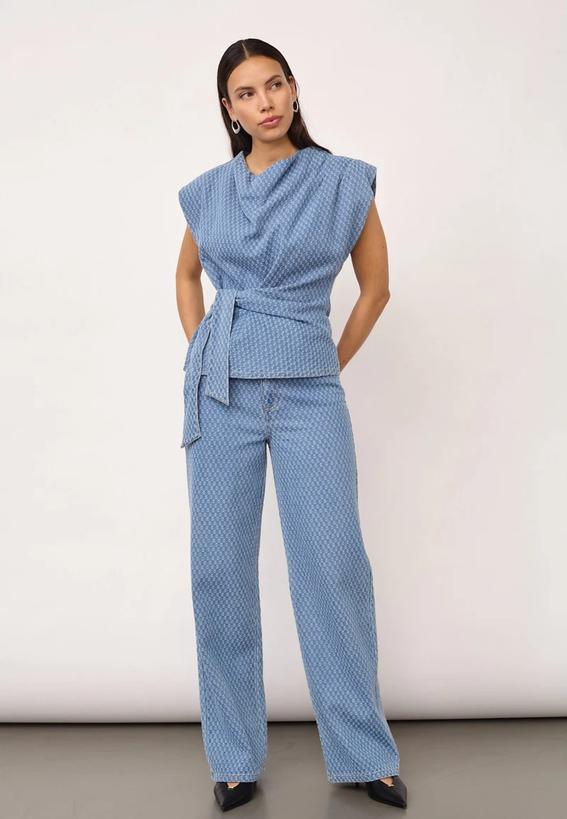 Co´Couture - Antocc Denim Pleat Top 500177 - 45004 - Light Denim