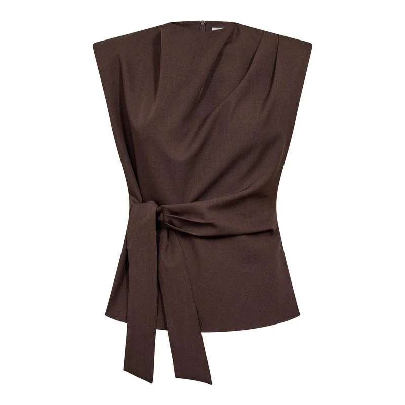Co´Couture - Lunacc Pleat Top 500314 - 20003 - Dark Brown