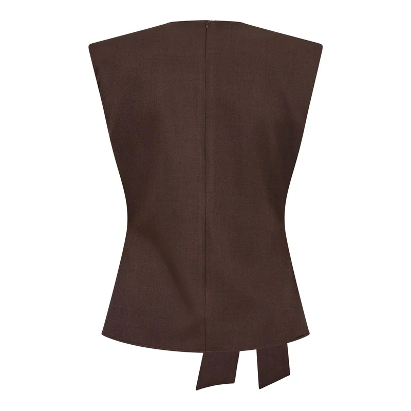 Co´Couture - Lunacc Pleat Top 500314 - 20003 - Dark Brown