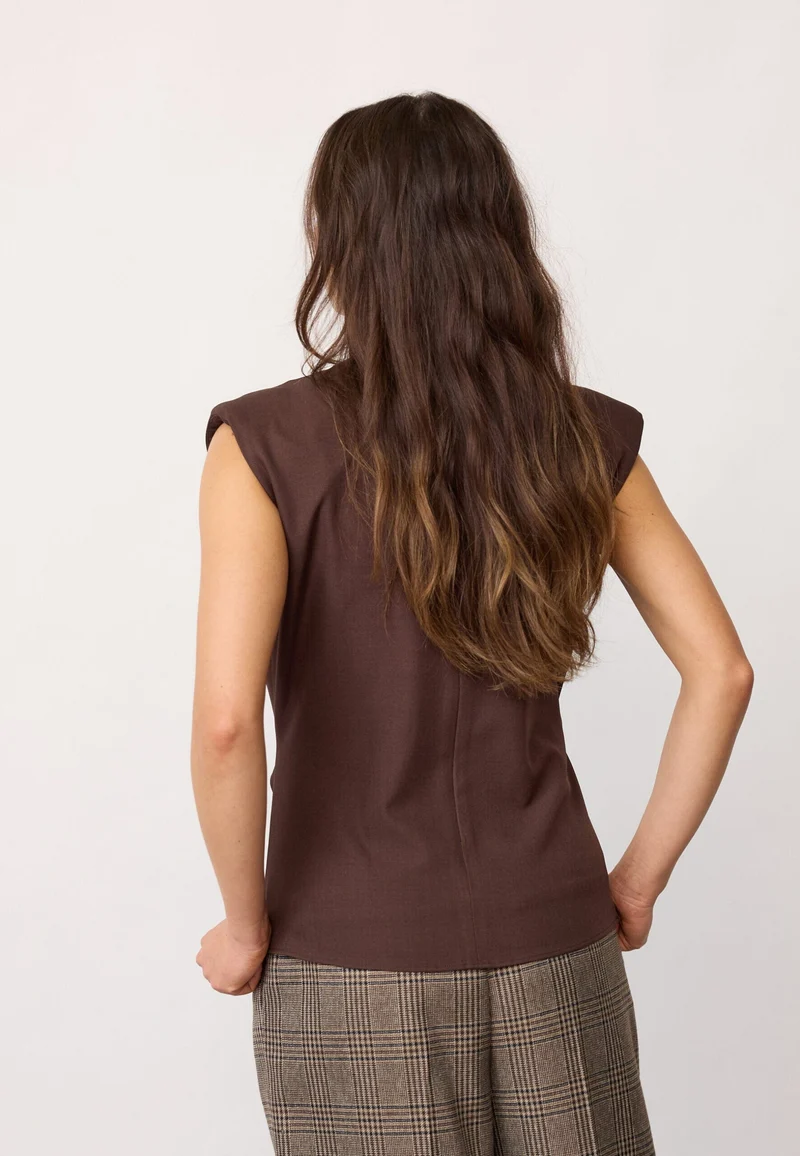 Co´Couture - Lunacc Pleat Top 500314 - 20003 - Dark Brown