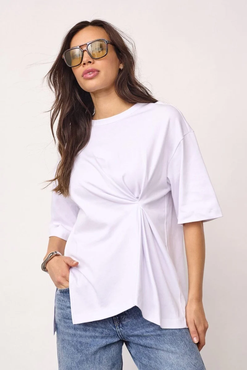 Co´Couture - Medaxcc Asym Tee 500086 - 10001 - White