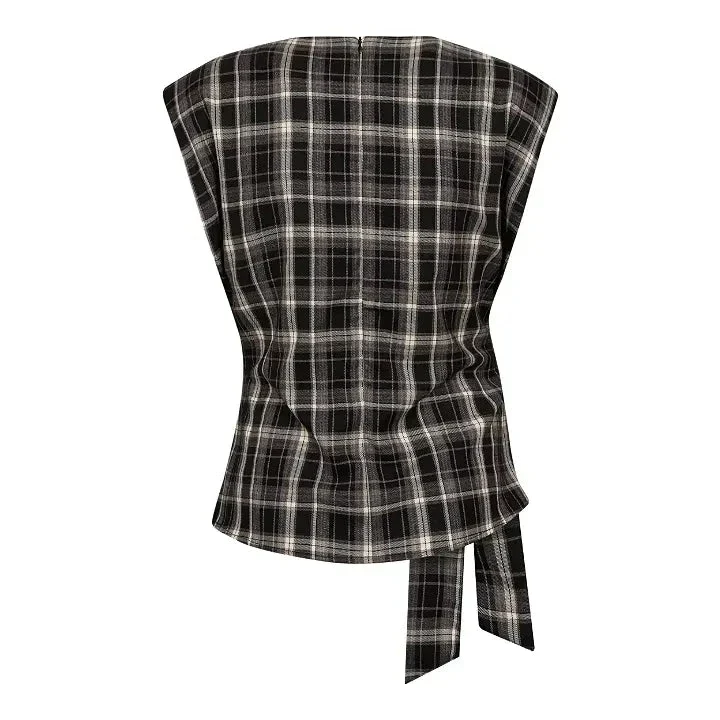 Co´Couture - Dagnycc Check Pleat Top 500070 - 65001 - Black