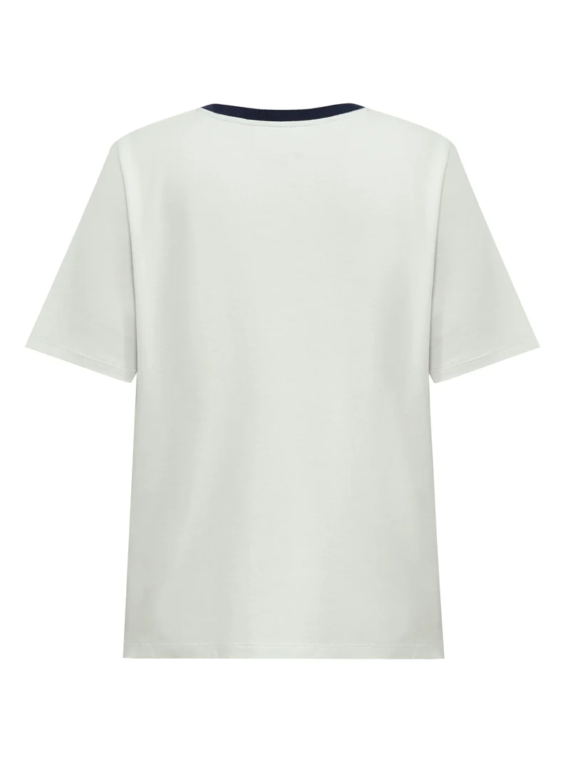 Gossia - Basgo Tee G2850 - Off-White / Navy Print