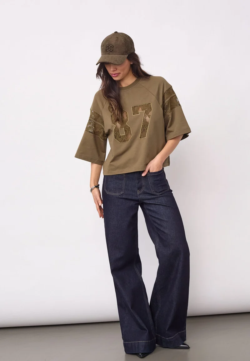 Co´Couture - Elycc 87 Lace Tee Sweat 500029 - 60004 - Army