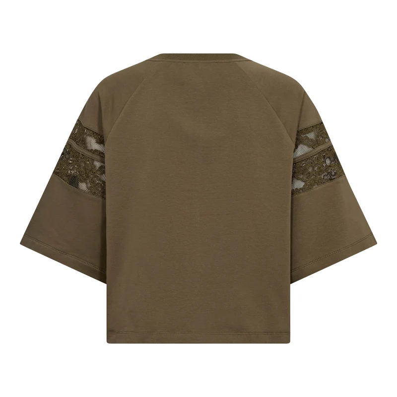 Co´Couture - Elycc 87 Lace Tee Sweat 500029 - 60004 - Army