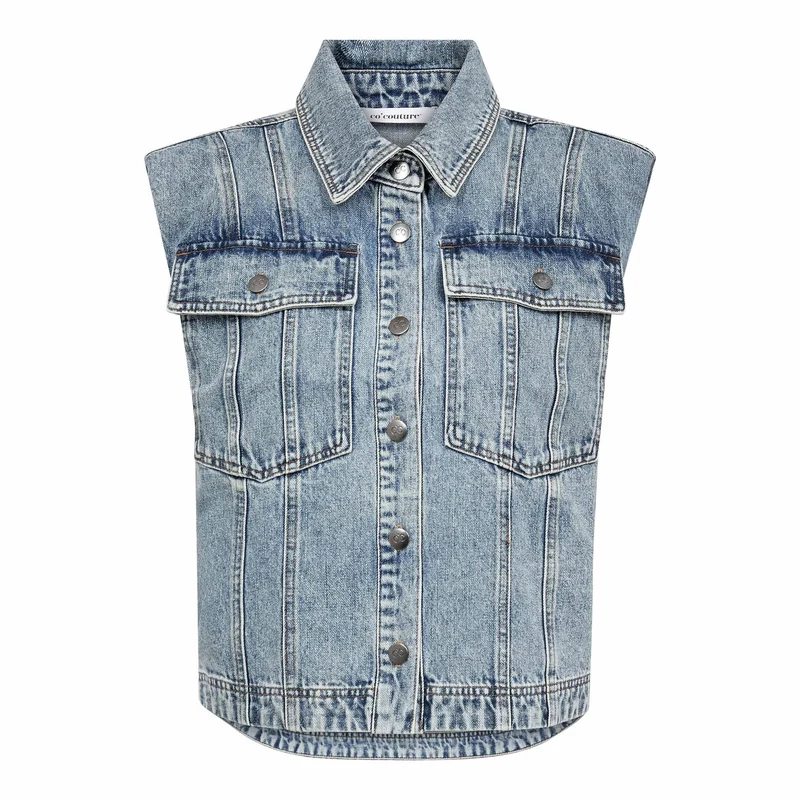 Co´Couture - Denicecc Denim Vest 500078 - 45007 - Bleach Denim