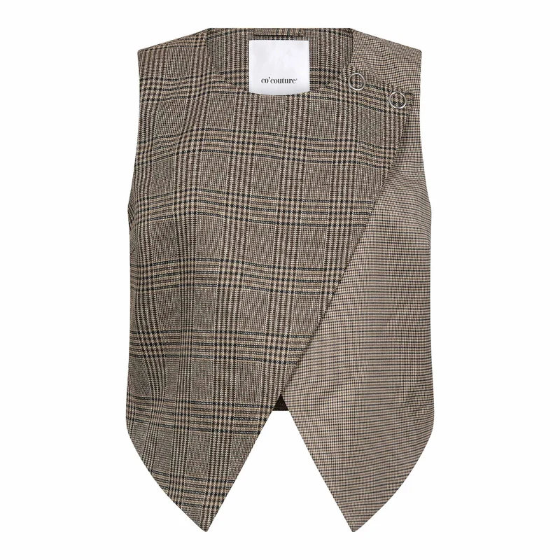 Co´Couture - Veyacc Check Wrap Vest 500142 - 20002 - Brown