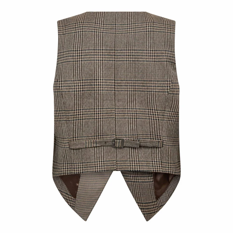 Co´Couture - Veyacc Check Wrap Vest 500142 - 20002 - Brown