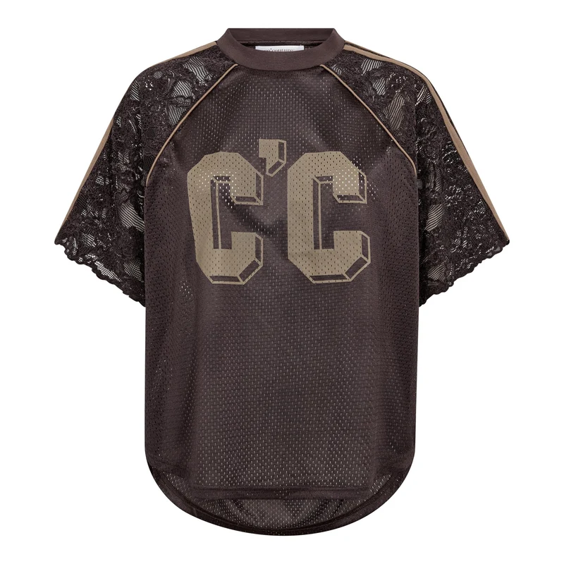 Co´Couture - Treycc Logo Lace Tee 500205 - 20003 - Dark Brown
