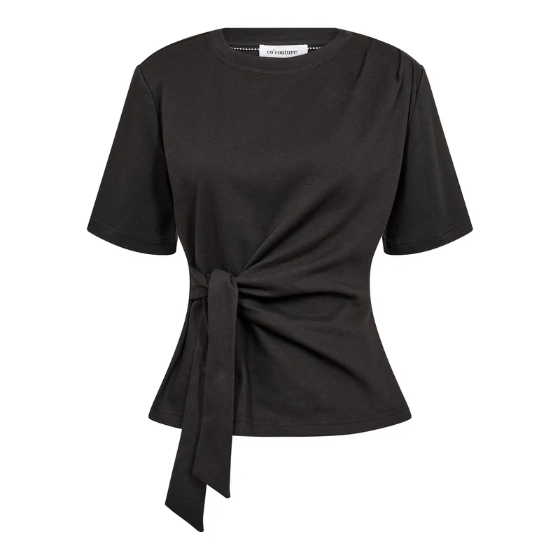Co´Couture - Orianecc Pleat Tie Tee 500096 - 65001 - Black