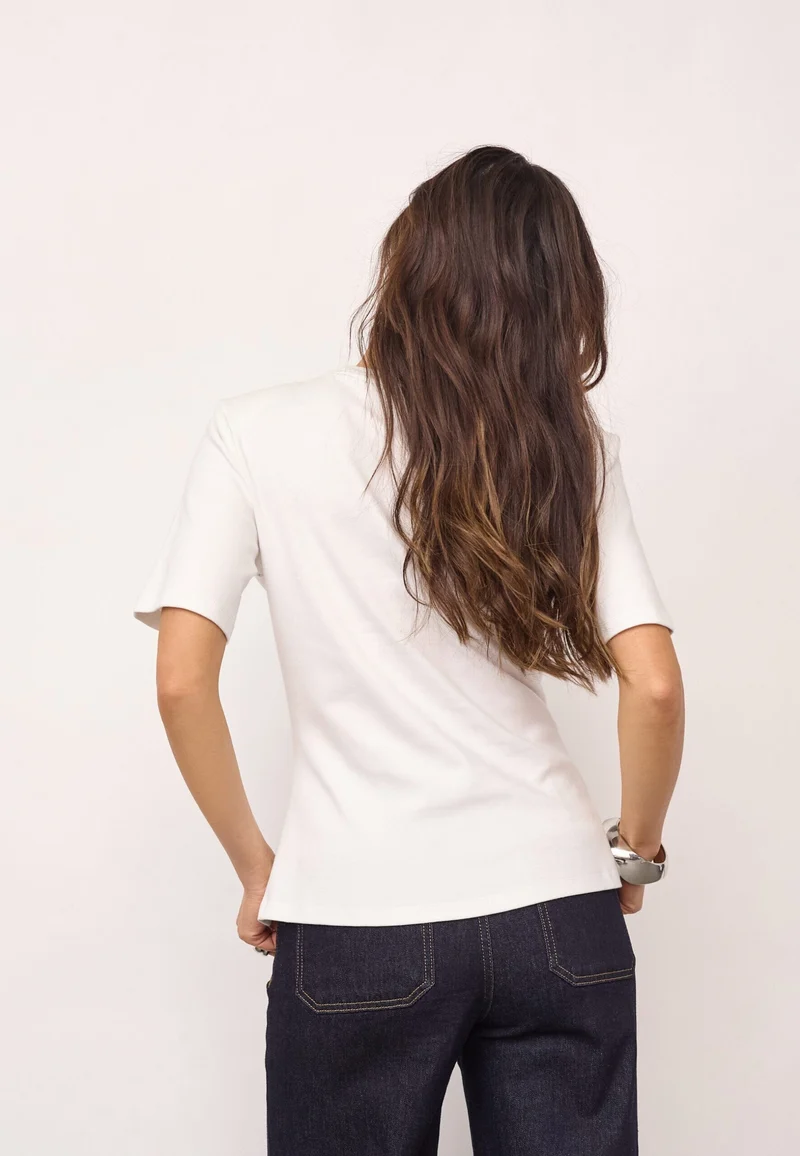 Co´Couture - Orianecc Pleat Tie Tee 500096 - 10001 - White