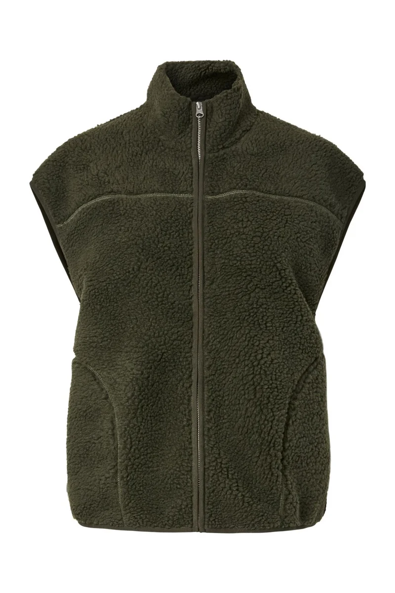 Pieces - Pcsadia Teddy Vest - 5055024 Forest Night