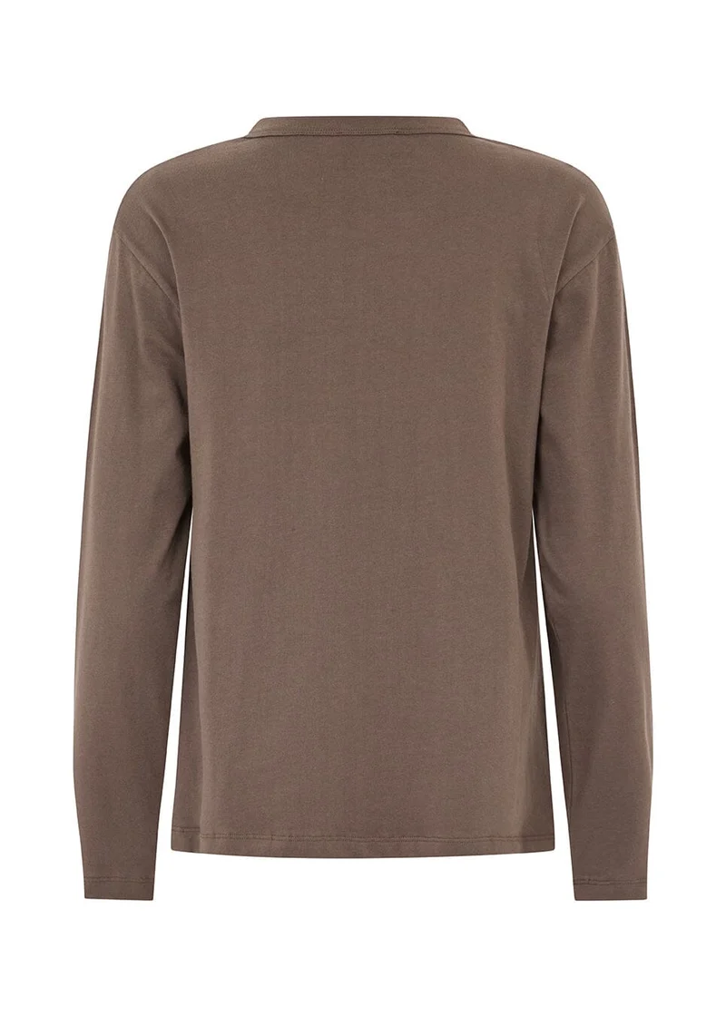 Modström - Hellenmd Logo Ls T-Shirt 59828 - 5508 - Seal Brown