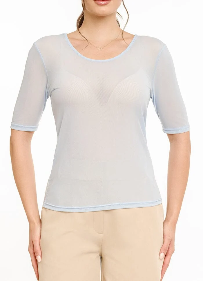 Liberte - Mesh Ss Tshirt 22064 - Light Blue
