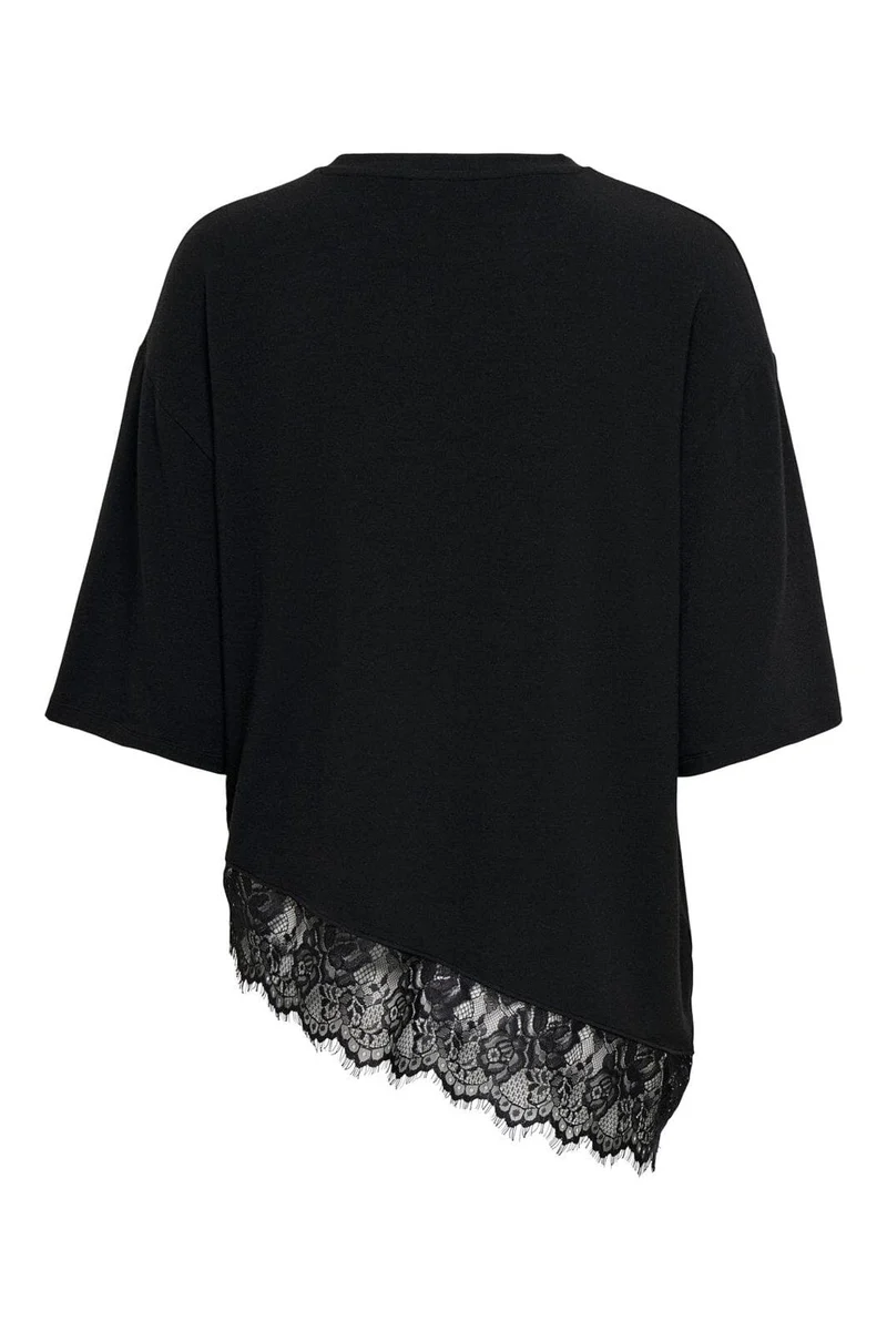 Only - Onlglamour S/S Lace T-Shirt - 5202701 Black Black Lace
