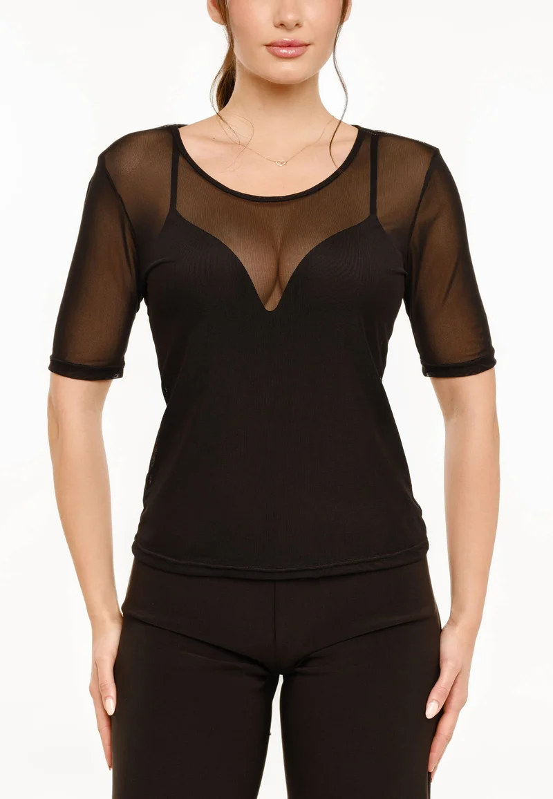 Liberte - Mesh Ss Tshirt 22064 - Black