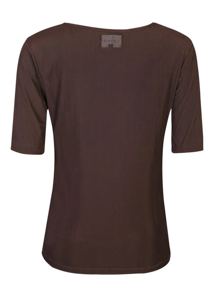 Liberte - Mesh Ss Tshirt 22064 - Dark Brown