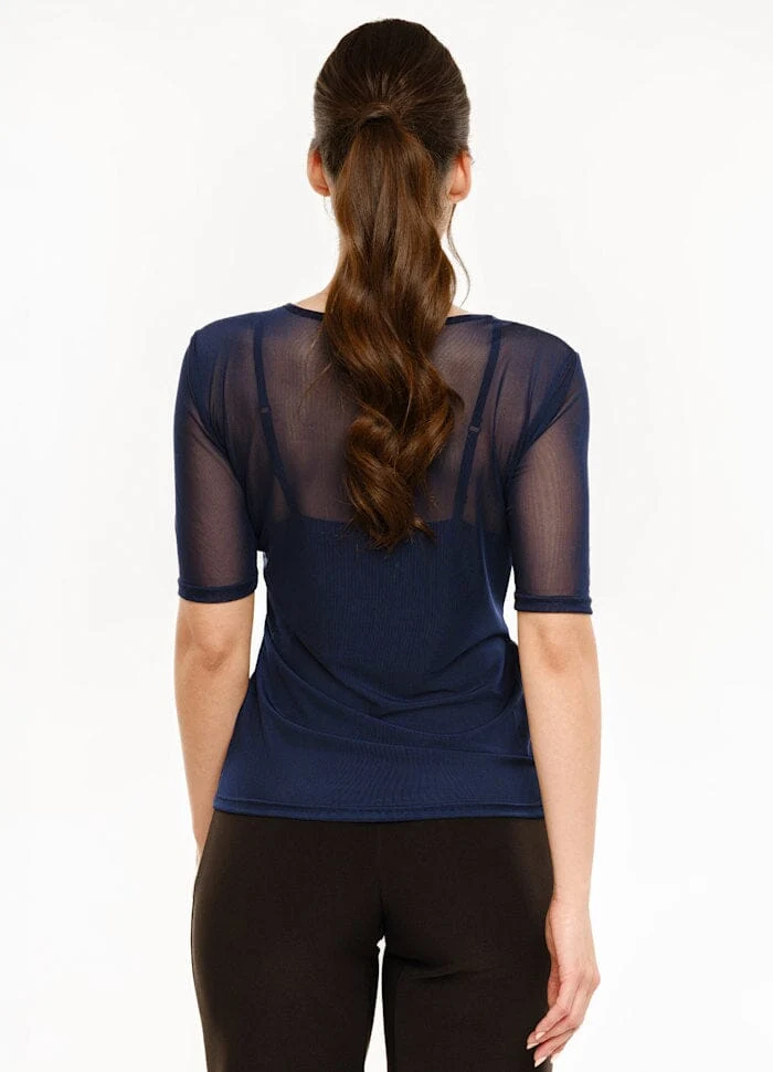 Liberte - Mesh Ss Tshirt 22064 - Navy
