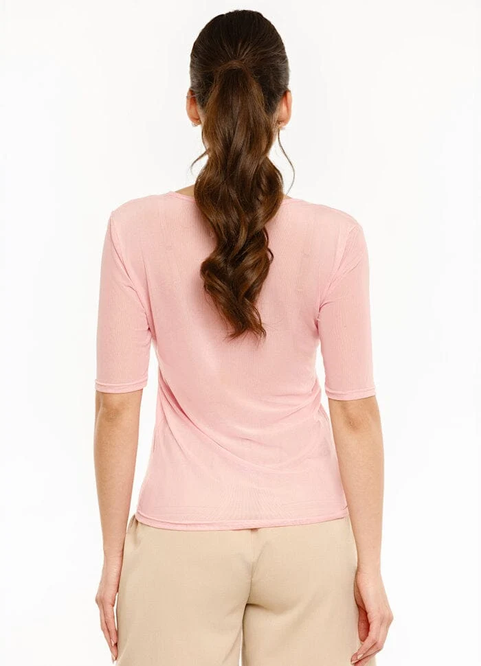 Liberte - Mesh Ss Tshirt 22064 - Rose