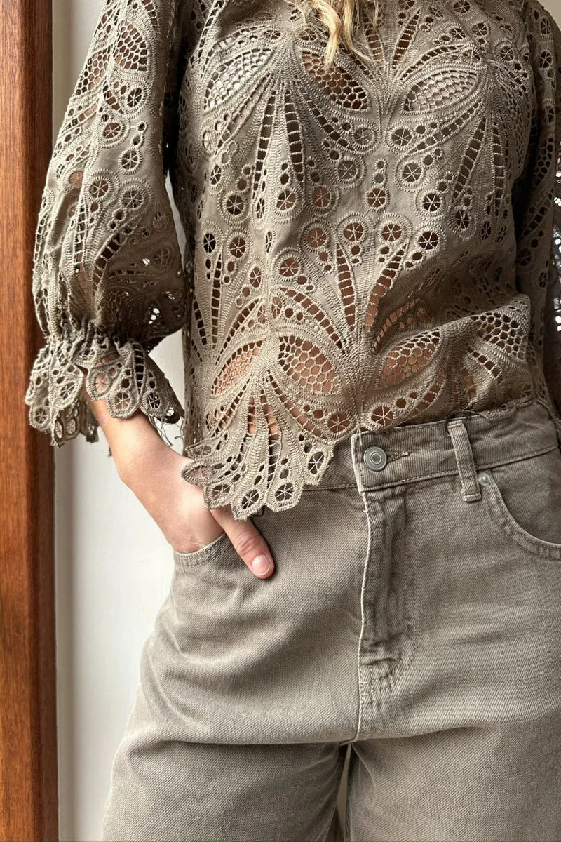 Neo Noir - Simona D Pants - Dusty Brown