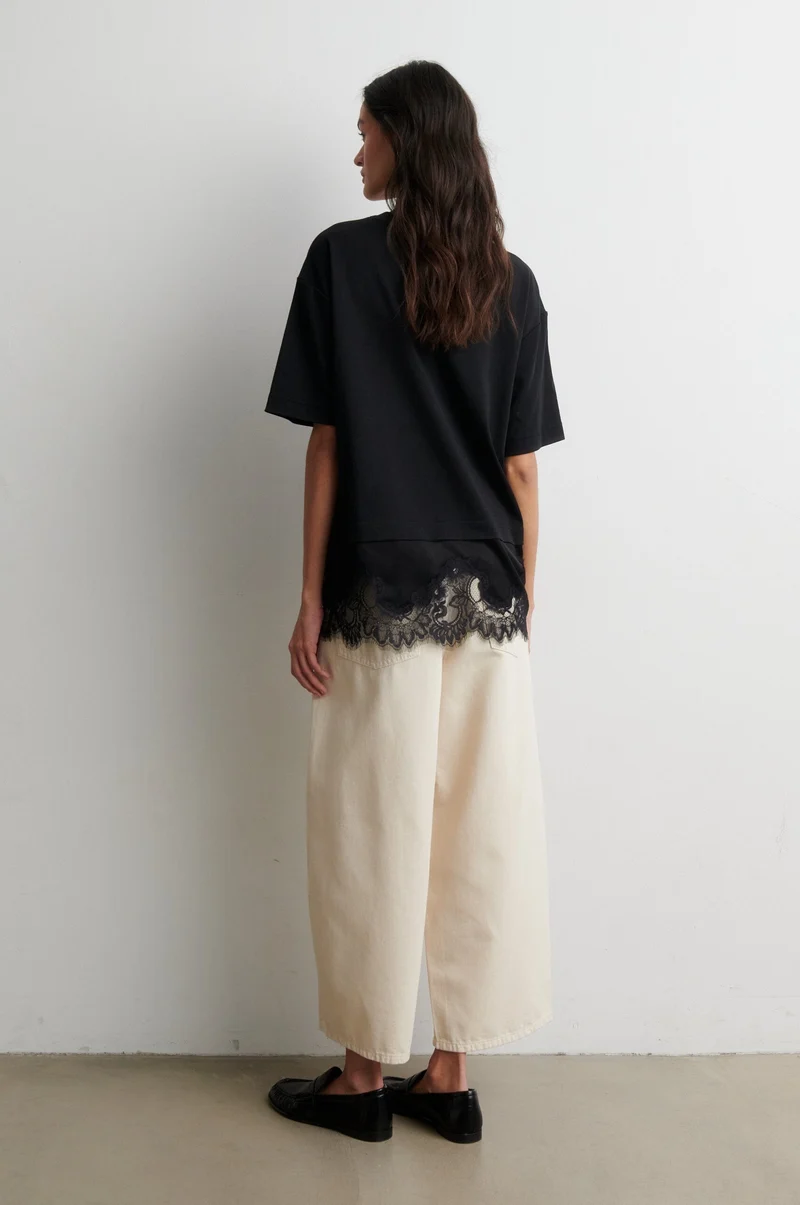 Second Female - Vaccara Lace Tee 61136 - 8001 Black