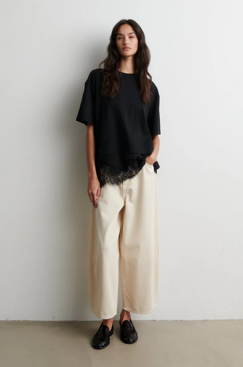 Second Female - Vaccara Lace Tee 61136 - 8001 Black