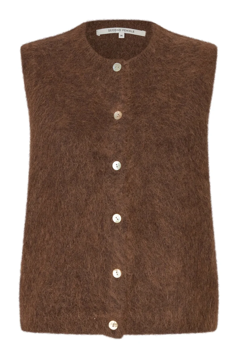 Second Female - Brook Knit Button Vest 61122 - 6157 Carafe