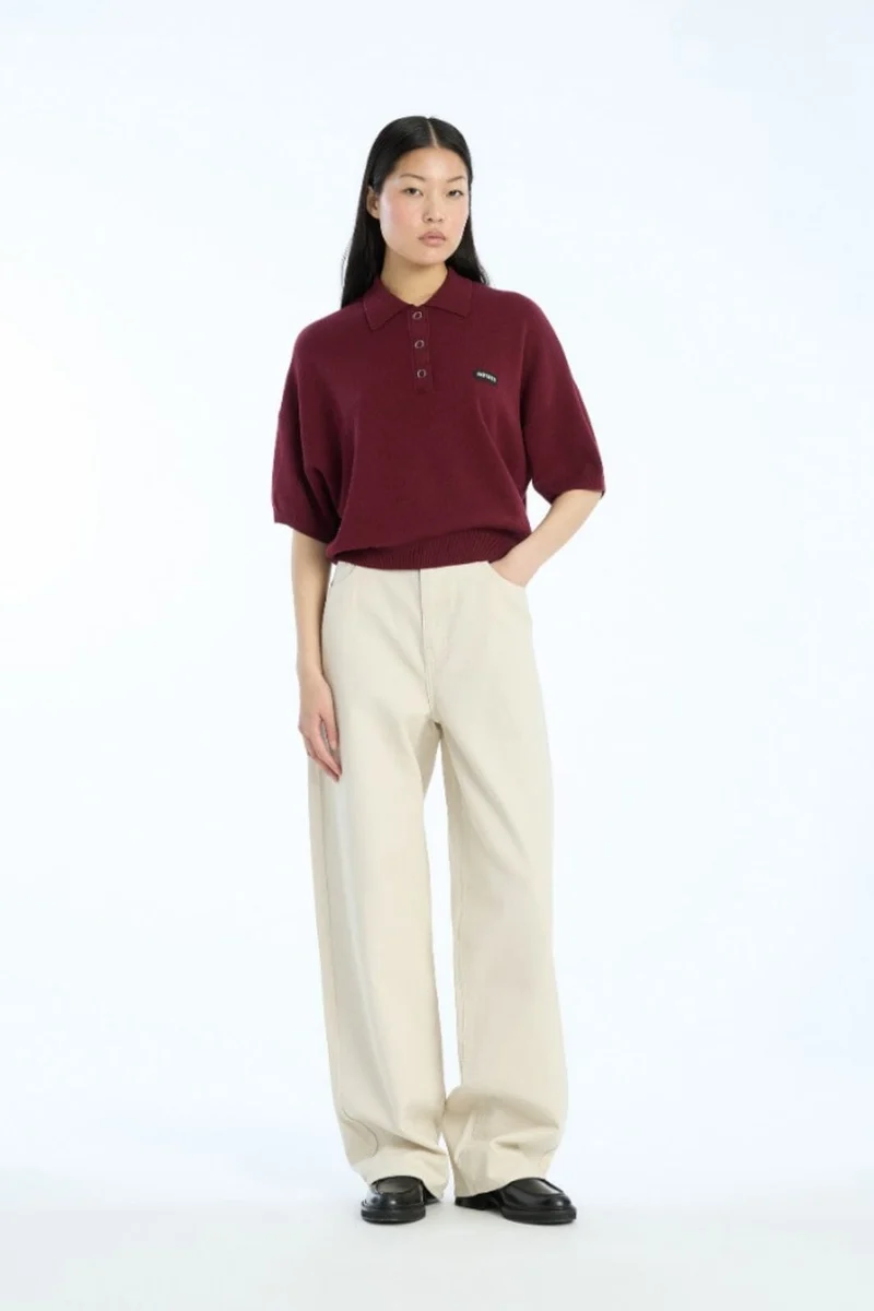 Rotate - Slinky Knit Polo1143042734 - Zinfandel