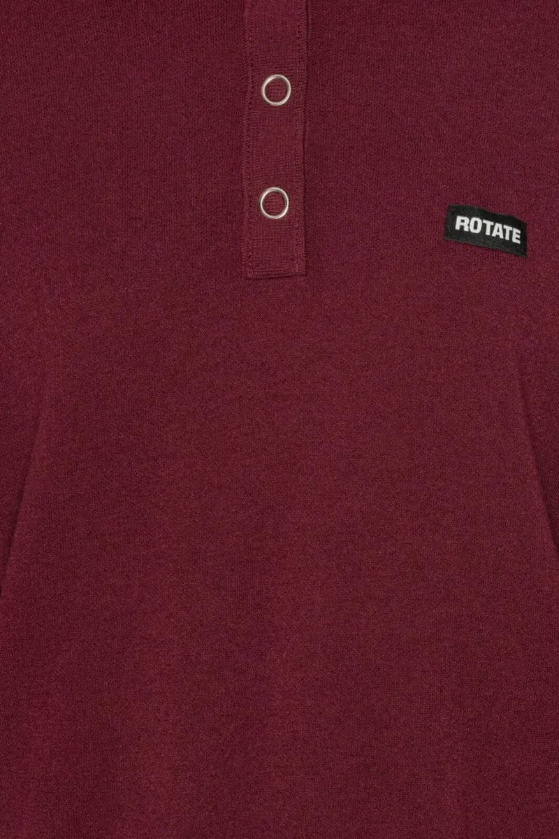 Rotate - Slinky Knit Polo1143042734 - Zinfandel