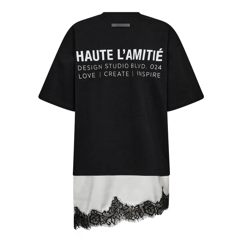 Haute L'Amitié - Loose Mix Lingerie Tee HL10718 - Black