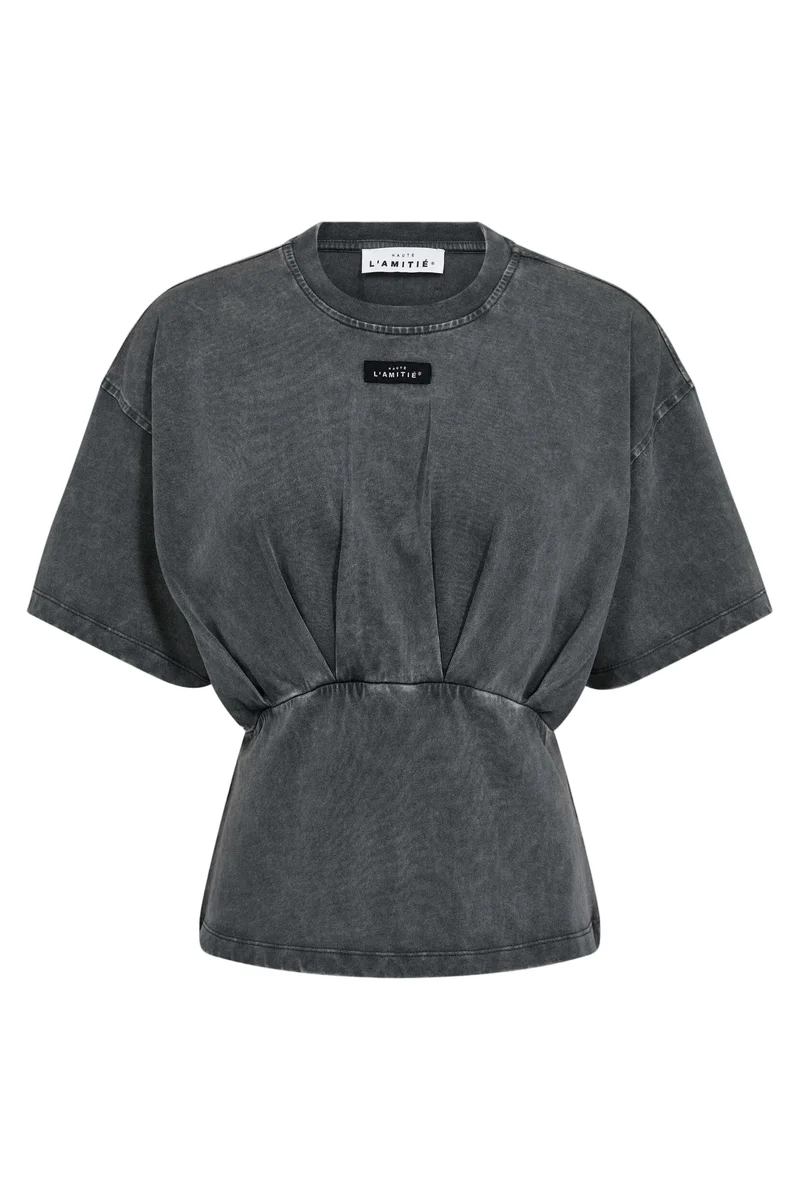 Haute L'Amitié - Romie Acid Pleat Tee HL10693 - Black Acid Wash